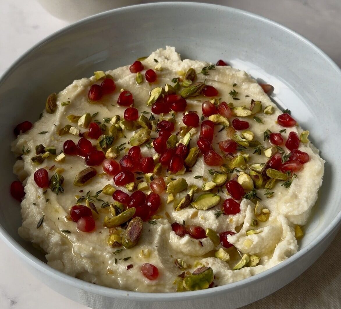 Dairy-Free Whipped Feta Dip with Pistachios and Pomegranate